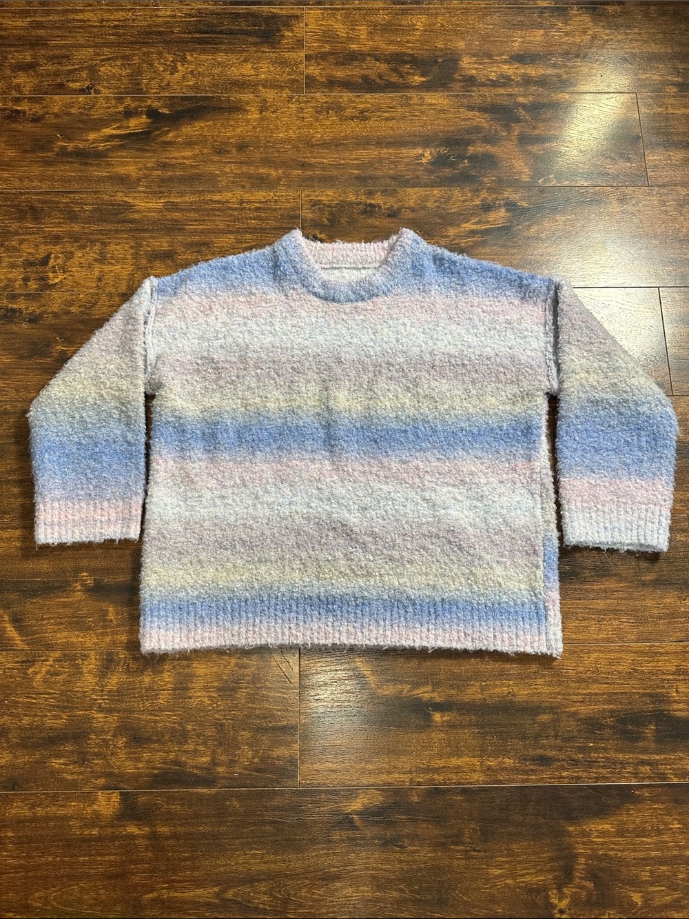 🩵 Wild Fable Pastel Ombré Bouclé Wool Blend Cozy Sweater